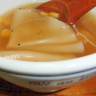 コーンワンタン風スープ